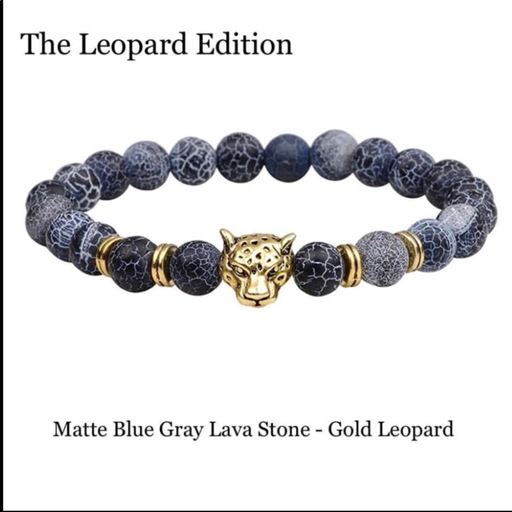 Luxury Fashion Beads Bracelet- Gold Leopard
